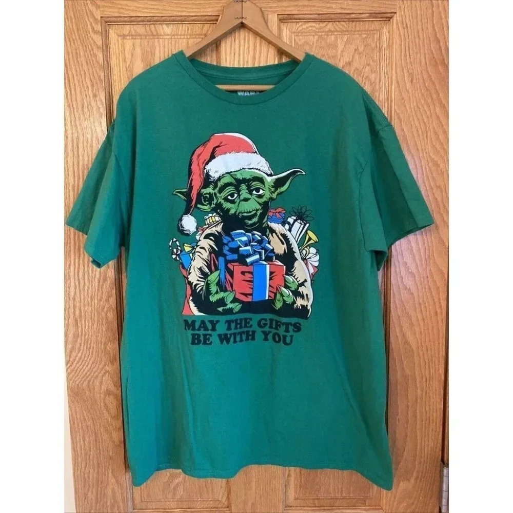 Star Wars Size Large T-Shirt Yoda May The Gifts Be With You Men’s Christmas L